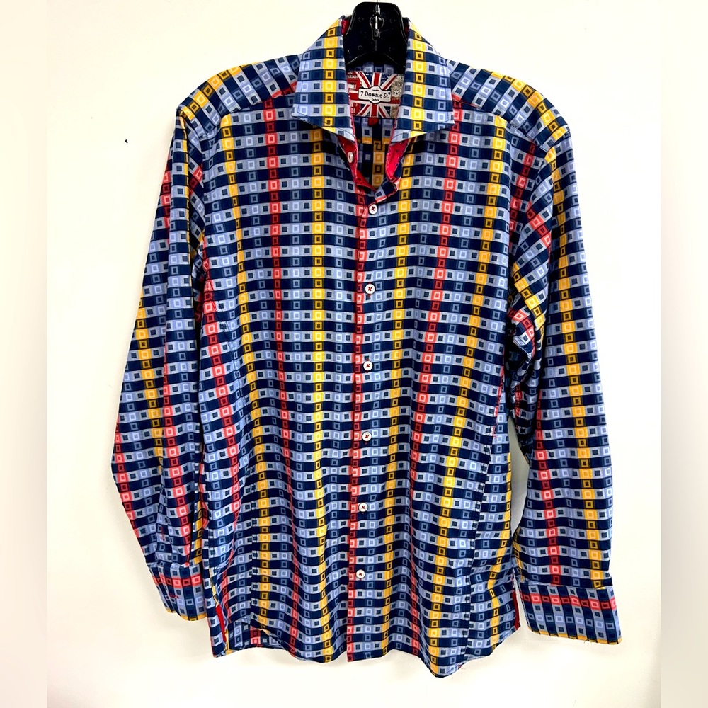 7DOWNIE ST MEN DRESS SHIRT LONG SLEEVE BUTTONS UP in size small